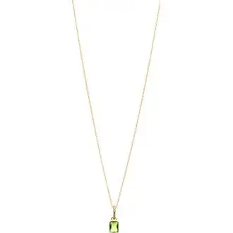 PRINCESILVERO Κολιέ Χρυσό Με Τετράγωνη Πέτρα Olive Από Ασήμι 925 45cm 3A-KD542-3OL