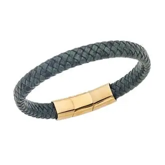 Βραχιόλι Senza Men&#039;s Stainless Steel - Chaki Leather Strap