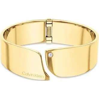 CALVIN KLEIN Cherished Βραχιόλι Χρυσό Χειροπέδα Από Ανοξείδωτο Ατσάλι 17.5cm 35000657
