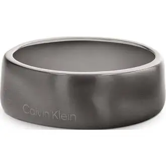 CALVIN KLEIN Metallic Waves Δαχτυλίδι Gunmetal Από Ανοξείδωτο Ατσάλι 35100036G