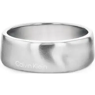 CALVIN KLEIN Metallic Waves Δαχτυλίδι Από Ανοξείδωτο Ατσάλι 35100037H