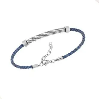 Βραχιόλι Senza Men&#039;s Steel, με Μπλε στοιχεία