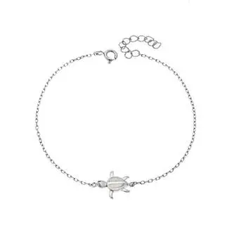 Βραχιόλι Senza από ασήμι 925, χελωνίτσα με Opal