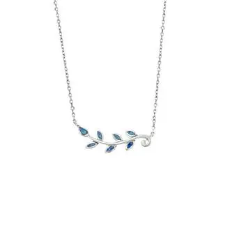 Κολιέ Senza από ασήμι 925, κλαδάκι με Opal