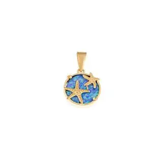 Μοτίφ Senza από επιχρυσωμένο ασήμι 925, κύκλος με Opal και αστερίες