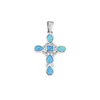 Μοτίφ Senza από ασήμι 925, Σταυρός με Opal