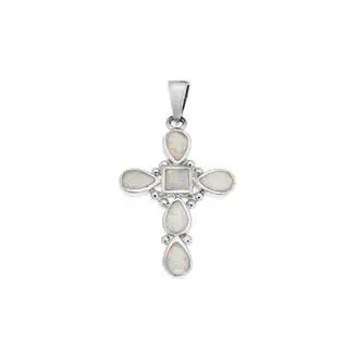 Μοτίφ Senza από ασήμι 925, Σταυρός με Opal