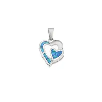 Μοτίφ Senza από ασήμι διπλή καρδιά με Opal