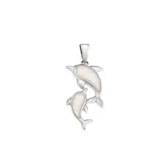 Μοτίφ Senza από ασήμι 925, Δελφίνια με Opal