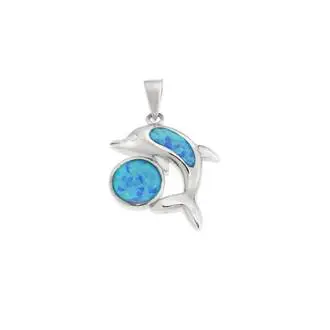 Μοτίφ Senza από ασήμι 925, δελφίνι με Opal
