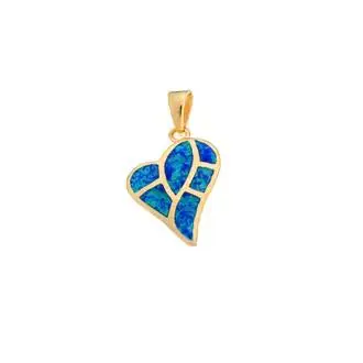 Μοτίφ Senza από επιχρυσωμένο ασήμι 925, καρδιά με Opal
