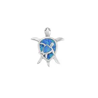 Μοτίφ Senza από ασήμι 925, διπλή χελωνίτσα με Opal