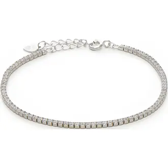 PRINCESILVERO Βραχιόλι Ριβιέρα Με Ζιργκόν Από Ασήμι 925 15cm-18cm 5A-BR184-1