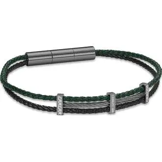 CERRUTI Leather Stainless Steel Bracelet CIAGB0011702