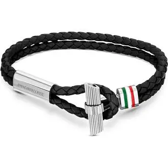 DUCATI Collezione T Leather Stainless Steel Bracelet DTAGB2136802