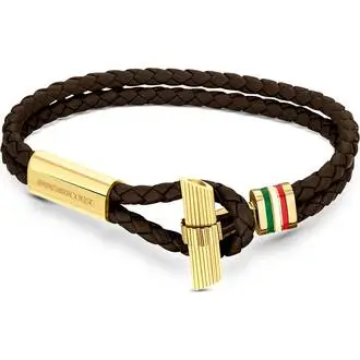 DUCATI Collezione T Leather Stainless Steel Bracelet DTAGB2136804
