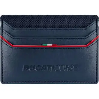 DUCATI Corse Elegante Καρτοθήκη Μπλε Από Δέρμα 105mm x 77mm DTLGD2000302