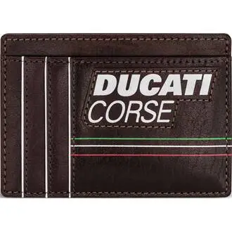 DUCATI Corse Stile Καρτοθήκη Καφέ Από Δέρμα 105mm x 77mm DTLGD2200602