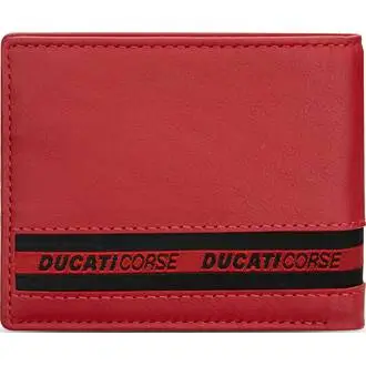 DUCATI Nastro Πορτοφόλι Κόκκινο Από Δέρμα 110mm x 90mm DTLGW2201103