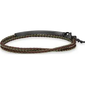 CERRUTI Leather Stainless Steel Bracelet CIAGB2208907