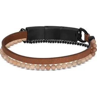 CERRUTI Leather Stainless Steel Bracelet CIAGB2209602