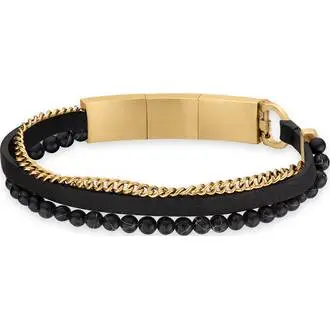 CERRUTI Medusa Βραχιόλι Από Δέρμα Και Ανοξείδωτο Ατσάλι 18cm-20cm CIAGB2209604