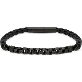 CERRUTI Leather Stainless Steel Bracelet CIAGB2211002