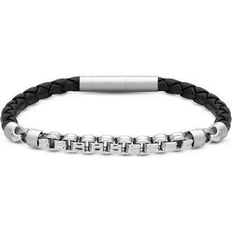 CERRUTI Leather Stainless Steel Bracelet CIAGB2211005