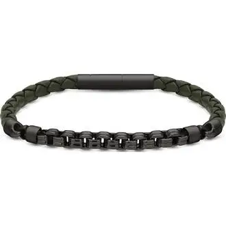 CERRUTI Leather Stainless Steel Bracelet CIAGB2211007