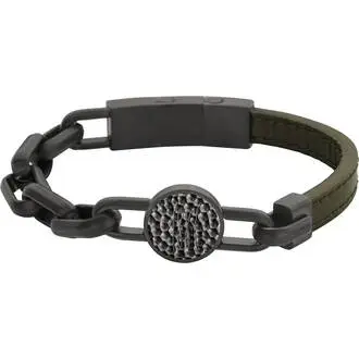 CERRUTI Leather Stainless Steel Bracelet CIAGB2216204