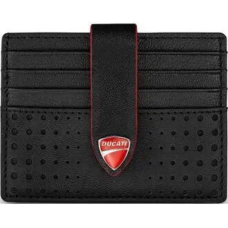 DUCATI Cerrada Καρτοθήκη Μαύρη Από Δέρμα 105mm x 78mm DTLGD2201802