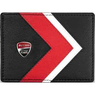 DUCATI Punto Καρτοθήκη Μαύρη Κόκκινη Από Δέρμα 105mm x 78mm DTLGD2201902
