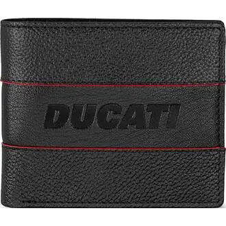 DUCATI Formale Πορτοφόλι Μαύρο Από Δέρμα 110mm x 90mm DTLGW2201301