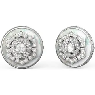 GUESS STEEL La Fleur Ασημένια Σκουλαρίκια Με Ζιργκόν JUBE04551JWRHT-U