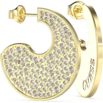 GUESS STEEL Blooming Summer Χρυσά Σκουλαρίκια Με Ζιργκόν JUBE05229JWYGT-U