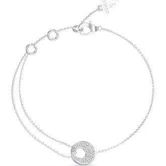 GUESS STEEL Blooming Summer Ασημένιο Βραχιόλι Με Ζιργκόν 21cm JUBB05224JWRHL