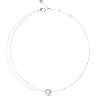 GUESS STEEL Blooming Summer Ασημένιο Κολιέ Με Ζιργκόν 40.7cm-45.7cm JUBN05223JWRHT-U