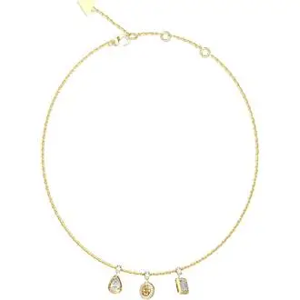 GUESS STEEL 4G Light Χρυσό Κολιέ Με 3 Κρεμαστά Charms 40.7cm-45.7cm JUBN05240JWYGT-U