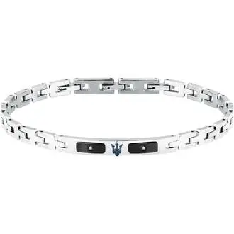 MASERATI Diamonds Βραχιόλι Από Ανοξείδωτο Ατσάλι Με Τρίαινα 18cm-21.5cm JM125ATY24
