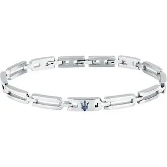 MASERATI Iconic Stainless Steel Bracelet with Blue Trident 18cm–21.5cm JM424AVD73
