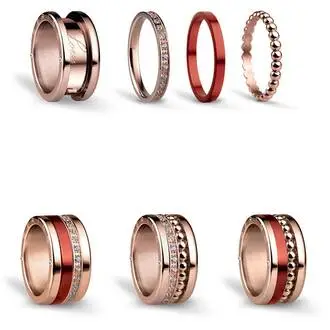 BERING Symphony Set Red Sailing Stainless Steel Ring REDSAILING