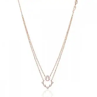 JCOU Round Minimal Κολιέ Ροζ Χρυσό Από Ασήμι 925 JW906R1-01