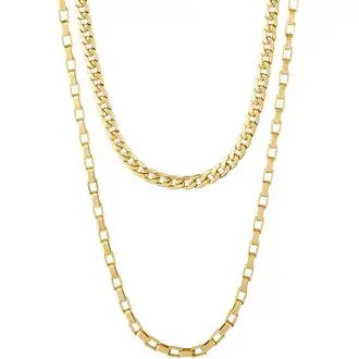 PILGRIM Clarity Multi Purpose Cable And Curb Chain Gold-Platet Necklace 112132011