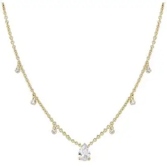 LAURA P. Pink Lady Χρυσό Κολιέ Από Ασήμι 925 Με Πέτρες 40cm-45cm CL0106GB