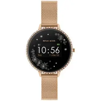 REFLEX ACTIVE Series 03 Smartwatch Floral Stone Set Rose Gold Bracelet RA03-4042