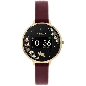 RADLEY LONDON Series 03 Smartwatch Dog Gold and Burgundy Leather RYS03-2054