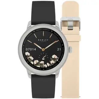 RADLEY LONDON Series 07 Smartwatch Silver and Black-Beige Silicone RYS07-2067-SET