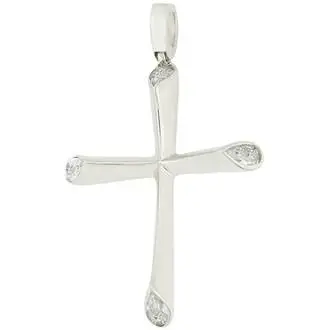 KALOUSTIAN White Gold Cross 14K 5KR.984BCR