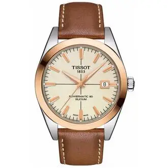 TISSOT Gentleman Powermatic 80 Silicium Solid 18K Gold Bezel T9274074626100