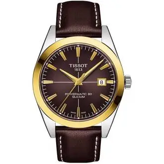 TISSOT Gentleman Powermatic 80 Silicium Solid 18K Gold Bezel T9274074629101